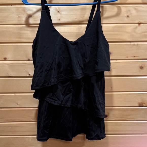 Kona Sol Black Layered Swim Camisole - Picture 1 of 2